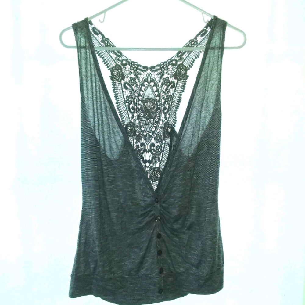 Gray blouse with buttons